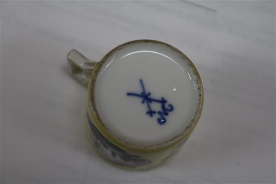 A group of 19th and early 20th century cabinet coffee cups and saucers and a Meissen cup and saucer c.1770